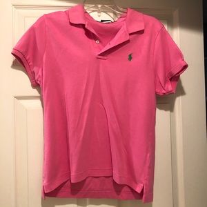 Pink short sleeve polo shirt